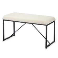 Bänk Vit Metall Tyg 81 x 42 x 38 cm