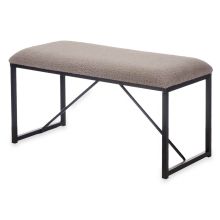 Bänk Brun Metall Tyg 81 x 42 x 38 cm