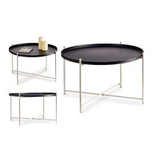 Sidobord Svart Vit Metall (76,5 x 46 x 76,5 cm)