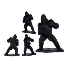 Prydnadsfigur Gorilla Svart Harts (25,5 x 56,5 x 43,5 cm)
