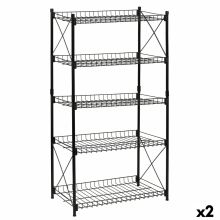 Bokhylla Confortime Metall Svart 52 x 34 x 110 cm (2 antal)