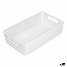 Multifunktionell korg Confortime Vit 38 x 22 x 9,5 cm (10 antal)