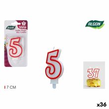 Set med levande ljus Algon Röd (36 antal)