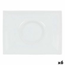 Platt skål Inde Gourmet Porslin Vit 29,5 x 22 x 3 cm (6 antal)