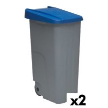 Papperskorg på hjul Denox 85 L Blå 58 x 41 x 76 cm