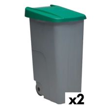 Papperskorg på hjul Denox 85 L Grön 58 x 41 x 76 cm