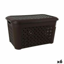 Tvättkorg Tontarelli Arianna Med lock Svart 48,3 L (6 antal)