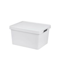 Förvaringslåda med lock Tontarelli Maya Vit 16,2 L 36 x 28 x 20 cm