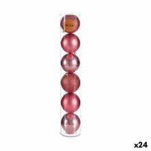 Uppsättning av julkulor Rosa Plast 8 x 9 x 8 cm (24 antal)