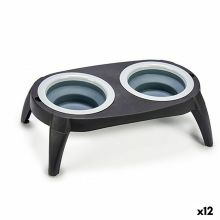 Matskål för husdjur Hopfällbar Svart Silikon Plast 9 x 39 x 9 cm (12 antal)