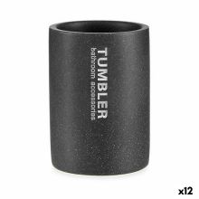 Tandborsthållare Tumbler Grå Harts 7,5 x 10,2 x 7,5 cm (12 antal)