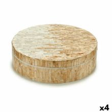 Dekorationslåda Vit Beige Pärlemor spånskiva 25 x 8 x 25 cm (4 antal)