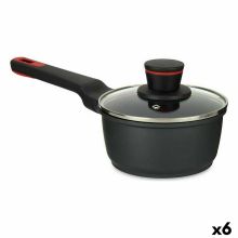 Kastrull med lock Ø 16 cm Svart Aluminium (6 antal)