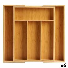 Besticks-sortering Justerbart fack Utdragbar Bambu (6 antal)