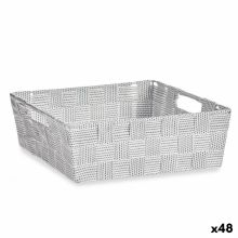 Multifunktionell korg Vit Tyg 3 L 23 x 8 x 27 cm (48 antal)