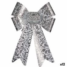 Lasso Julgranskula Tryck Silvrig PVC 16 x 24 x 4 cm (12 antal)