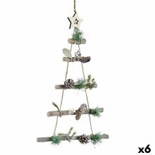 Julgranskula Julgran Brun Silvrig Trä Plast 34 x 5 x 65 cm (6 antal)