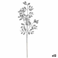 Gren Glitter Silvrig Metall Plast 41 x 75 x 2,5 cm (12 antal)
