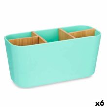 Tandborsthållare Grön Bambu polypropen 21 x 10 x 9 cm (6 antal)