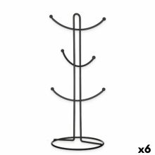 Mugghängare Svart Metall 16 x 39 x 16 cm (6 antal)