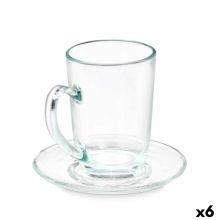 Kopp med assiett Vivalto 41089 Transparent Glas 200 ml (6 antal)