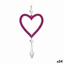 Julgranskula Fuchsia Plast Glitter 9 x 16 x 2 cm (24 antal)