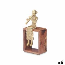 Prydnadsfigur Blockflöjt Brun Trä Metall 13 x 27 x 13 cm