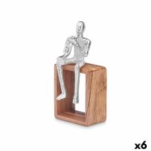 Prydnadsfigur Saxofon Silvrig Trä Metall 13 x 27 x 13 cm