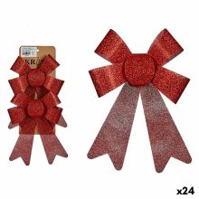 Juldekorationer Lasso Röd PVC 15 x 2 x 17 cm (24 antal)