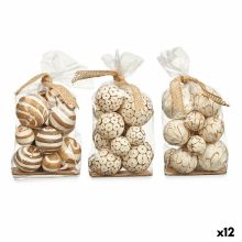 Set of Decorative Balls Vit Brun (12 antal)
