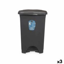 Pedalhink Antracitgrå Plast 50 L (3 antal)