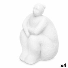 Prydnadsfigur Vit Dolomite 18 x 30 x 19 cm (4 antal) Kvinna Sittande