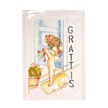 Grattiskort med kuvert Ängel Blommor
