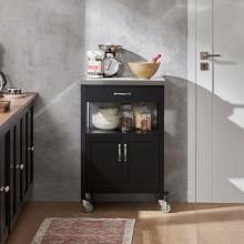 Rullvagn, Serveringsvagnar, Kökshylla med hjul, med 1 lådor, med 2 dörrar, FKW22-SCH