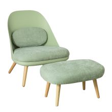 Loungestol, Fåtölj med Fotpall, grön, FST63-GR