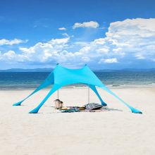 Tält strandtält med sandankare Bärbar solskugga Solsegel Solskydd OZT01-HB