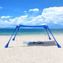 Tält strandtält med sandankare Bärbar solskugga Solsegel Solskydd OZT02-DB