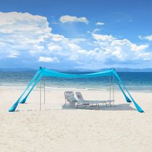 Tält strandtält med sandankare Bärbar solskugga Solsegel Solskydd OZT02-HB