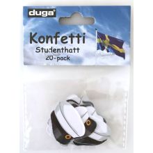 Studentpaket Dekoration Vit/Guld Ballong Band Ram Löpare Konfetti Student