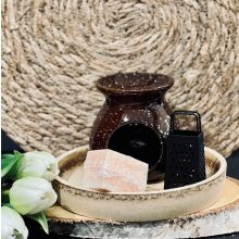 Aromaset Moss Amber Aromabrännare Vax Rivjärn Presentset
