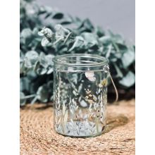 Ljushållare Lykta Blommor Fjäril Glas 10 cm