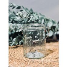 Ljushållare Lykta Blommor Fjäril Glas 10 cm