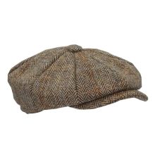 Keps Harris Tweed 8-Panel Baker Boy - White Sand