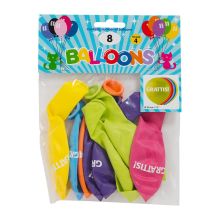 Ballong Grattis 8-pack Latex Mixade
