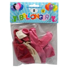 Ballong Metallic Rosa 8-pack Latex