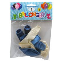 Ballong Metallic Blå 8-pack Latex