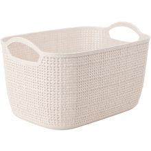 Korg Förvaring Beige Flätad Plast 30x19,5x14 cm