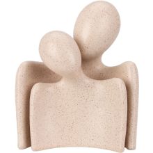 Figur Kram Människor Keramik Grå Svart Beige 17 cm