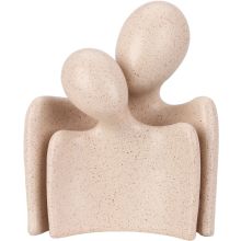 Figur Kram Människor Keramik Grå Svart Beige 17 cm