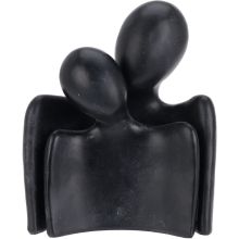 Figur Kram Människor Keramik Grå Svart Beige 17 cm